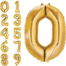 Hknys 4 Yaş -Sayı-Rakam Folyo Balon Altın  Renk 100 cm -Dogum Günü -Parti-Kutlama