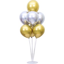 Hknys Balon Standı ve 7 Adet Krom Balon Set