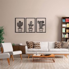 Baupor 3'lü Kaktüs Metal Duvar Dekoru