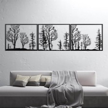 Baupor 3'lü Ağaç Metal Duvar Dekoru