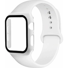Ally Apple Watch Uyumlu 4-5-6 44MM Silikon Kordon Kayış ve Ekran Koruyucu Kılıf