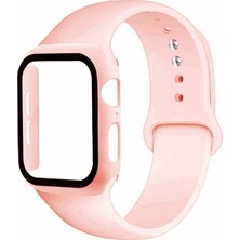 Ally Apple Watch Uyumlu 4-5-6 44MM Silikon Kordon Kayış ve Ekran Koruyucu Kılıf