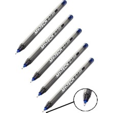 Pensan My-Tech 0.7 mm Tükenmez Kalem 5'li Set Mavi Renk Konforlu Kullanım