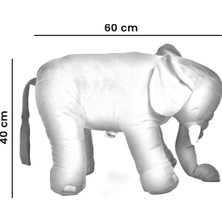 TOKKO Xl Dev Boy 60 cm Fil Uyku Arkadaşım- Uyku Fili- Peluş Yumuşak Fil- Oturma Desteği Bebek Fili Mavi