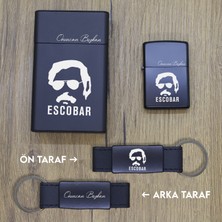 Ada Lazer Kişiye Özel Eskobar Metal Sigara Kutusu, Zippo Çakmak ve Anahtarlık Seti