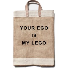 Moncvas Jüt Hasır Plaj El Çantası(Your Ego Is My Lego)