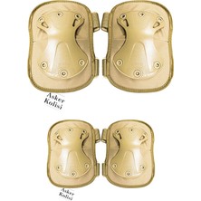 Kordak Haki Koruyucu Dizlik ve Dirseklik Takımı - Askeri Airsoft Motosiklet Bisiklet