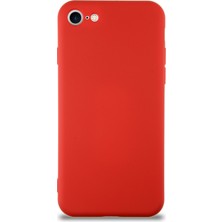 Case World Caseworld Apple iPhone 8 Kapak Içi Kadife Kamera Korumalı Lansman Silikon Kılıf - Kırmızı