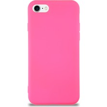 Case World Caseworld Apple iPhone Se 2020 Kapak Içi Kadife Lansman Silikon Kılıf - Neon Pembe