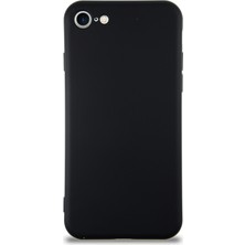 Case World Caseworld Apple iPhone 8 Kapak Içi Kadife Kamera Korumalı Lansman Silikon Kılıf - Siyah