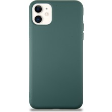 Case World Caseworld Apple iPhone 11 Kapak Içi Kadife Lansman Silikon Kılıf - Yeşil