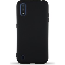 Case World Caseworld Samsung Galaxy A01 Kapak Içi Kadife Lansman Silikon Kılıf - Siyah