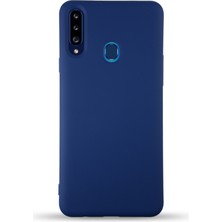 Case World Caseworld Samsung Galaxy A20S Kapak Içi Kadife Lansman Silikon Kılıf - Lacivert