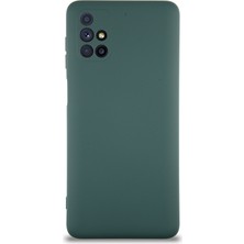 Case World Caseworld Samsung Galaxy M51 Kapak Içi Kadife Kamera Korumalı Lansman Silikon Kılıf - Yeşil