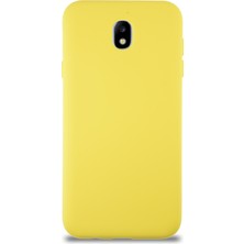 Case World Caseworld Samsung Galaxy J7 Pro Kapak Içi Kadife Lansman Silikon Kılıf - Sarı