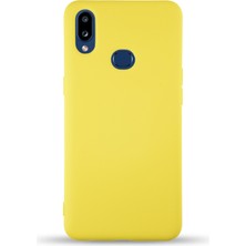 Case World Caseworld Samsung Galaxy A10S Kapak Içi Kadife Lansman Silikon Kılıf - Sarı
