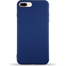 Case World Caseworld Apple iPhone 8 Plus Kapak Içi Kadife Lansman Silikon Kılıf - Lacivert
