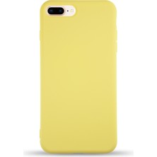 Case World Caseworld Apple iPhone 8 Plus Kapak Içi Kadife Lansman Silikon Kılıf - Sarı