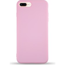 Case World Caseworld Apple iPhone 8 Plus Kapak Içi Kadife Lansman Silikon Kılıf - Pembe