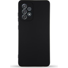 Case World Samsung Galaxy A72 ile Uyumlu Kapak Içi Kadife Kamera Korumalı Lansman Silikon ile Uyumlu Kılıf - Siyah