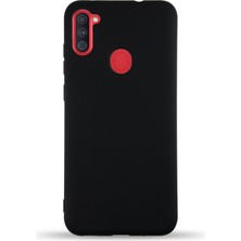 Case World Caseworld Samsung Galaxy M11 Kapak Içi Kadife Lansman Silikon Kılıf - Siyah