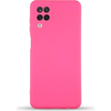 Caseworld Samsung Galaxy M12 Kapak Içi Kadife Kamera Korumalı Lansman Silikon Kılıf - Neon Pembe