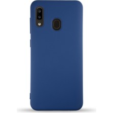 Case World Caseworld Samsung Galaxy A20 Kapak Içi Kadife Lansman Silikon Kılıf - Lacivert