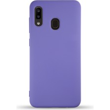 Case World Caseworld Samsung Galaxy A20 Kapak Içi Kadife Lansman Silikon Kılıf - Mor