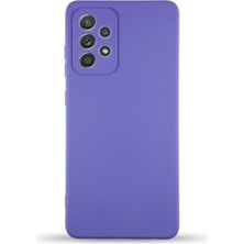 Case World Samsung Galaxy A72 ile Uyumlu Kapak Içi Kadife Kamera Korumalı Lansman Silikon ile Uyumlu Kılıf - Mor