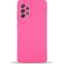 Case World Samsung Galaxy A72 ile Uyumlu Kapak Içi Kadife Kamera Korumalı Lansman Silikon ile Uyumlu Kılıf - Neon Pembe
