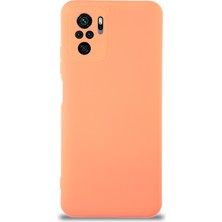Case World Caseworld Xiaomi Redmi Note 10S Kapak Içi Kadife Kamera Korumalı Lansman Silikon Kılıf - Turuncu