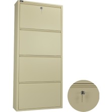 Ata Group 4'lü Kilitli Metal Ayakkabılık Krem