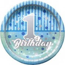 Event Party Store Tabak 1 Yaş Mavi 8'li