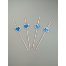 Event Party Store Pipet Mavi Kalpli 10'lu