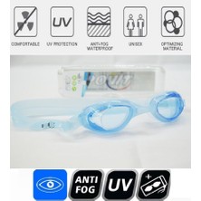 Povit Çocuk Yüzücü Deniz Gözlüğü Anti Fog Buğulanma Yapmaz Uv Korumalı Vakumlu Su Geçirmez