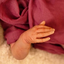 Atölye Reborn Uyuyan Twin B Siyah Saçlı Gerçek Görünümlü El Yapımı Bebek