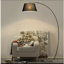 Dylight Retro Metal Dekoratif Rustik Siyah C Kol Başlık Köşe Lambası Lambader Başlık Çap:45 cm