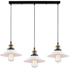 Dylight Retro Metal Beyaz Üçlü Sarkıt Avize GENIŞLIK:60CM