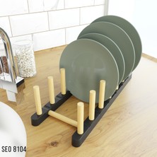Seowood  Ahşap Bölmeli Tabak Standı