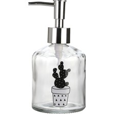 Bosphorus Cam Sıvı Sabunluk Kaktüs 2 Desen 300ML 7.6X15.5CM