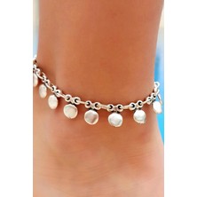 Fildişi Aksesuar Antik Gümüş Kaplama Daire Şekilli El Yapımı Kadın Halhal