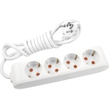 Viko Multi-Let 4lü Topraklı 5 Metre Priz (Beyaz)