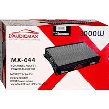 Audiomax MX-644 3000WATT 4 Kanal Stereo Araç Tesisat Amfisi