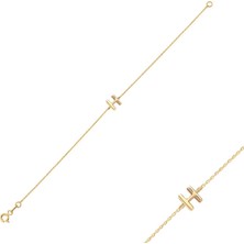 Engingold 14 Ayar Altın H Harfli Bileklik