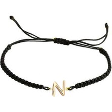 Engingold Ip Örgü 14 Ayar Altın N Harfli Bileklik