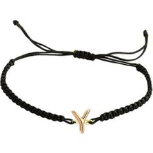 Engingold Ip Örgü 14 Ayar Altın Y Harfli Bileklik