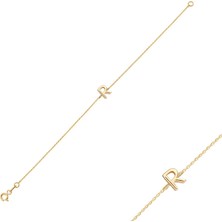 Engingold 14 Ayar Altın R Harfli Bileklik