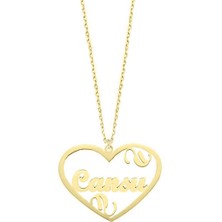 Engingold 14K Altın Kalpli İsim Kolye