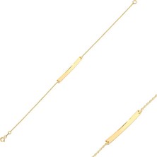 Engingold 14K Altın Çubuk Plaka Bar Bileklik