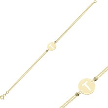 Engingold 14 Ayar Altın Harf Bileklik